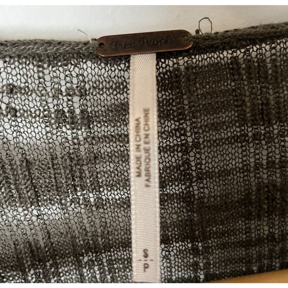 Free People Olive Green Button Front Gauzy Sheer Knee Length Dress Size … - Picture 4 of 8